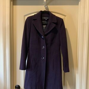 Anne Klein Dark Purple Trench Coat